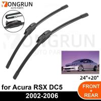 ราคา รถด้านหน้าใบปัดน้ําฝนสําหรับ Acura RSX DC5 2002-2006 ใบปัดน้ําฝนยาง 24 " + 20 "กระจกรถยนต์กระจกอุปกรณ์เสริม (52009233196)