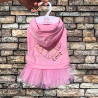 ราคา PetSociety เสื้อสุนัข-แมว เสื้อมีหมวกแขนกุด แต่งลายหัวใจสีทอง - สีชมพู (15850946353)