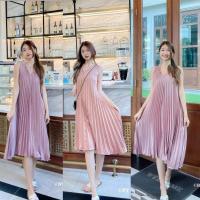 ราคา เดรสคอวี อัดพลีท เดรสชมพู (23673290321)