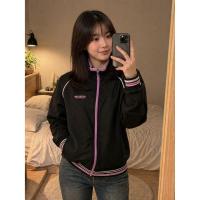 ราคา เสื้อแจ็คเก็ต Dunlop มือสอง สีดำแถบชมพู ผ้าวอร์ม สภาพดี อก40S485⚡ (50409609576)