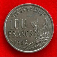 ราคา เหรียญประเทศฝรั่งเศส​​ France 100 francs ปี 1954 เหรียญต่างประเทศ (24720692874)