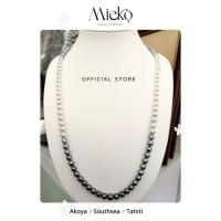 ราคา สร้อยคอไข่มุกไล่สีขาว-ดำ ทรงบาร๊อก southsea Black/White ขนาด 8-9 mm ไข่มุกเซ้าท์ซีสร้อยมีความยาว 3 (56258820100)