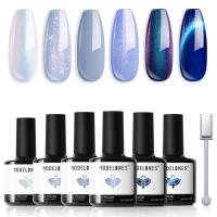 ราคา Modelones ชุดยาทาเล็บเจล 6 สี คอลเลคชั่นสีน้ำเงิน ยาทาเล็บเจลกลิตเตอร์ สีฟ้าเข้มกาแล็กซี่ ยาทาเล็บแมว (27219173168)