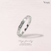 ราคา แหวนเงินแท้ 92.5% แหวนเพชรแถว ชุบทองคำขาว : Vayo Jewerly (24212644335)