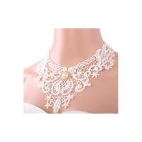 ราคา TANITTgems Vintage White Pearls French Lace Bridal Necklace (216673186)