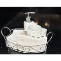 ราคา เซ็ตอุปกรณ์ห้องน้ำ (ที่วางสบู่, ที่ใส่แปรงสีฟันและยาสีฟัน, แก้วน้ำ) (4982387749)