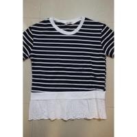 ราคา เสื้อยืดลายทาง ปลายเสื้อเป็นผ้าฉลุ น่าาร้ากกก (109980355)