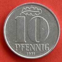 ราคา เหรียญเยอรมนีตะวันออก East Germany DDR 10 pfennig ปี 1971 เหรียญ​ต่างประเทศ (19965164676)