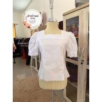 ราคา เสื้อลูกไม้ คอปาดแขนตุ๊กตา (14572169765)