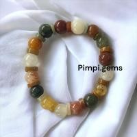 ราคา ข้อมือหยกแท้พม่า หยก5สี ข้อมือหยกยืดได้ (24424102273)