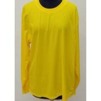 ราคา เสื้อยืดคนงาน คอกลม แขนยาว สีเหลือง ฟรีไซส์ รอบอก 44 นิ้ว จั๊มปลายแขน (23749890574)
