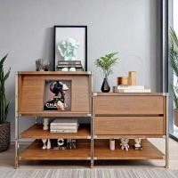 ราคา ตู้เก็บนิตยสาร Vintage ตู้เก็บของกลางโบราณห้องนั่งเล่นห้องศึกษาชั้นวางของสไตล์ญี่ปุ่นตู้เก็บของไม้เนื้อแข็งอเนกประสงค์ (47752932745)