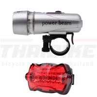 ราคา ชุดไฟหน้าไฟท้ายจักรยาน POWERBEAM ไฟท้าย แบบใส่ถ่าน (41980359383)