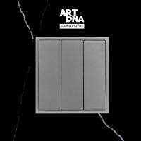 ราคา ART DNA รุ่น D3 Series Switch 3 Gang สีGrey design switch สวิตซ์ไฟโมเดิร์น สวิตซ์ไฟสวยๆ ปลั๊กไฟสวยๆ (19070362321)