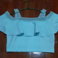 ราคา เสื้อครอปปาดไหล่สีเขียวมิ้น มือ 2 (28867849418)