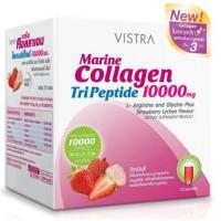 ราคา TT Vistra Collagen Peptide Tripeptide 10000mg รสสตอร์เบอร์รี่ลิ้นจี่ (10 ซอง) 1 กล่อง (1575681753)
