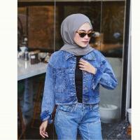 ราคา Crop JEANS Jacket/CROP JEANS Jacket สําหรับผู้หญิง รุ่นใหม่ล่าสุดของปัจจุบัน (26565169308)