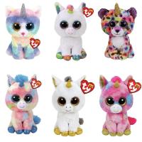 ราคา 15cm Ty Big Eye Beanie Stuffed Plush Toys Unicorn Cat Bat Fox Pony Animal Soft Plush Toy Children Girl Birthday Christma (42652355639)