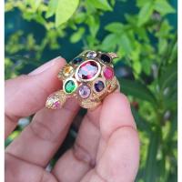 ราคา แหวนเต่าพลอยนพเก้าตัวเรือนทองเหลือง แหวนเต่าบูชา (BR-58) (25125959460)