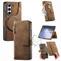 ราคา กระเป๋าสตางค์แม่เหล็กแบบถอดได้ขาตั้งหนังเคสเคส Samsung Galaxy Z พับ 6 Z พับ 5 Z พับ 4/3 การ์ดกระเป๋าสตางค์เชลล์ (23661897268)