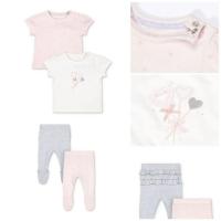 ราคา MC Mothercare Girls Set 4 ชิ้นเสื้อยืดและกางเกงกระต่ายสีชมพูสีขาวสีเทา Original Soft Kids Suit (41255809873)