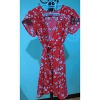 ราคา เดรสป้ายผูกเอว ลายดอกสีแดง ส่งต่อ (1795728708)