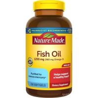 ราคา Nature Made Fish Oil อาหารเสริม Omega 3, แคปซูลอ่อน 1200mg, น้ํามันปลา Omega 3 สําหรับรองรับสุขภาพหัวใจ, แคปซูลนิ่ม 230, ปริมาณจ่าย 115 วัน (52659905461)