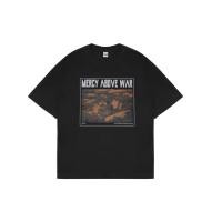 ราคา VSLSS เสื้อยืดแขนสั้น Oversize Heavyweight Mercy Above War Black (56808718332)