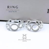 ราคา แหวนเงินแท้ 92.5% ลาย3ห่วงประดับเพชรcz สวยมาก (739543641)