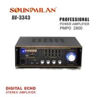 ราคา ืSoundmilan เครื่องขยายเสียง แอมป์ รุ่น AV-3343 (19403900649)