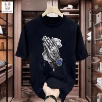 ราคา เสื้อผู้ชายเท่ๆ สกรีนลายการ์ตูนฮิต เสื้อยืดคอกลมแขนสั้น สตรีทแฟชั่นoversize t shirt men เสื้อคนอ้วน (55854037820)
