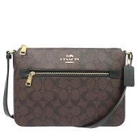 ราคา COACH แท้ % กระเป๋าสะพายข้าง รุ่น 91013 Gallery File Bag In Signature Canvas สี Brown/Black (12140012623)