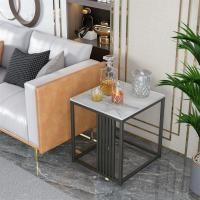 ราคา WISFOR โต๊ะกาแฟ หน้าโต๊ะลายหินอ่อน White Marble Sofa Side Table (21172393223)