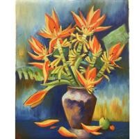 ราคา ดอกไม้กล้วย (รุ่น 3) - ภาพวาดสีน้ํามันมือทาสี 40x50ซม (25546578798)