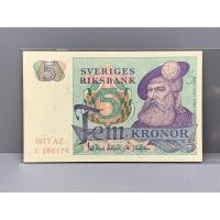 ราคา ธนบัตรรุ่นเก่าของประเทศสวีเดน ชนิด5Kronor ปี1977 UNC (22436963410)