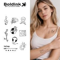 ราคา [Boldink] สติกเกอร์รอยสักชั่วคราว ทนน้ำได้นานถึง 2 สัปดาห์ ลายเส้น Beatbop Melody (57558393370)