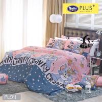 ราคา Satin Plus ผ้าปูที่นอน 3.5/5/6 ฟุต (รวมผ้านวม ครบชุด) ลาย PL011 ลิขสิทธิ์แท้ (4553366423)