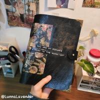 ราคา Travelers Journal Black Leather Flower Vintage Custom Title A5 Black Leather Journal (45352765052)