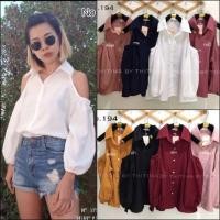 ราคา เสื้อผ้าสาวอวบ เสื้อเชิ้ตคอปกแขนยาวจั๊ม ดีเทลเว้าไหล่สวยๆ งานสีพื้นเรียบหรู ใส่ได้หลายโอกาส ใส่ทำงานใส่เที่ยวได้หมดจ้า (1728933052)
