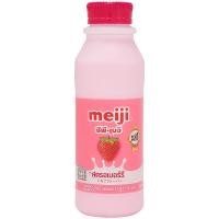 ราคา เมจินมสดรสสตรอเบอร์รี่ 450ซีซี Meiji Pasteurized Milk Strawberry 450cc. [หมายเลขบาร์โค้ด 8850329145614 ] (55909728935)