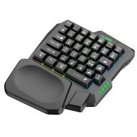 ราคา QJ USB Wired Gaming Mechanical One-Handed Keyboard RGB Backlit Luminous Keypad (40316314531)