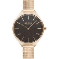 ราคา Obaku (โอบากุ) นาฬิกาผู้หญิง Kaffe ระบบควอตซ์ สายถักสเตนเลสสตีล/หนัง ขนาดตัวเรือน 34 มม. (21094400342)