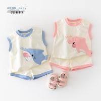 ราคา NT​ Baby-113​ (สินค้า​พ​ร้​อ​มส่ง) ชุดเซ็ตแขนกุด ลายปลาฉลาม-โลมา 2สี งานเซ็ท เสื้อ+กางเกง ใส่สบายสไตล์เกาหลี (25743091994)