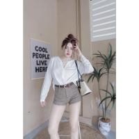 ราคา เสื้อแขนยาวผ้าสลาฟคอวีแต่งกระดุมหน้า (41618386107)