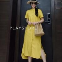 ราคา เดรสเชิ้ตสีพื้น เดรสคอจีนสีพื้น Play store (1913669762)