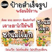 ราคา ป้าย ชานมไข่มุก สำเร็จรูป เจาะตาไก่ฟรี (46100645707)
