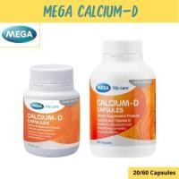 ราคา MEGA We care เมก้าวีแคร์ Calcium-D 20 / 60's แคลเซียม-ดี ผลิตภัณฑ์เสริมอาหาร (20278156331)