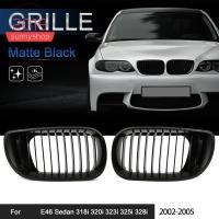 ราคา [sunnyshop2019]กันชนหน้า Kidney Sport Grille Grill สําหรับ BMW E46 4D 318I 320I 323I 328I 2002-2005 Matte Black (24134877154)
