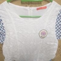 ราคา เดรสสีฟ้าเสื้อขาวลายจุด (2281697070)
