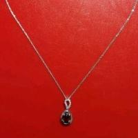 ราคา สร้อยคอทองคำขาว 18k งานอิตาลีพร้อมจี้พลอยล้อมเพชร (24023141227)